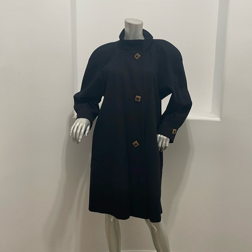 PORTRAIT  Mid Length Vintage Wool Coat Black Size 10